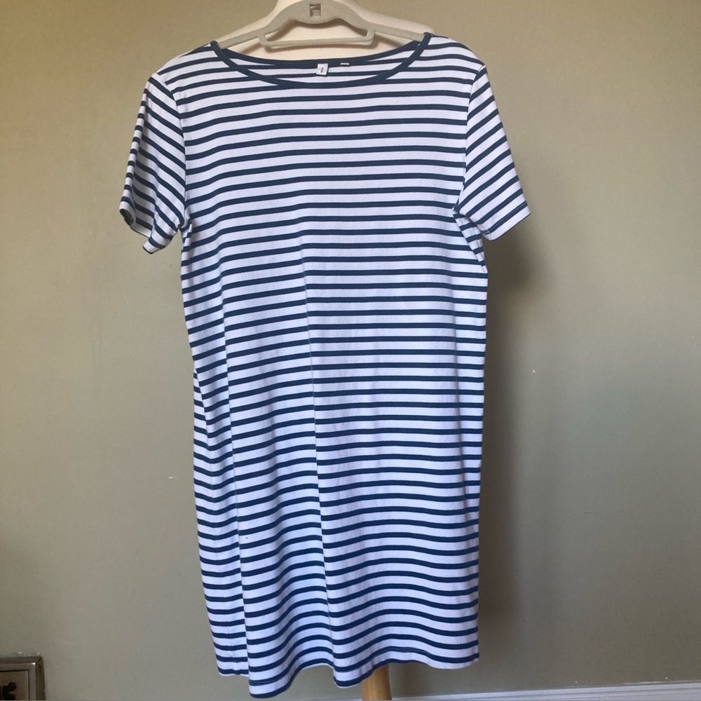 KOTN Navy & White Striped T-Shirt Dress